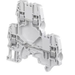 Clema de paso 2 pisos color gris 4 conexiones 24-12AWG 300V 20A mont. riel DIN