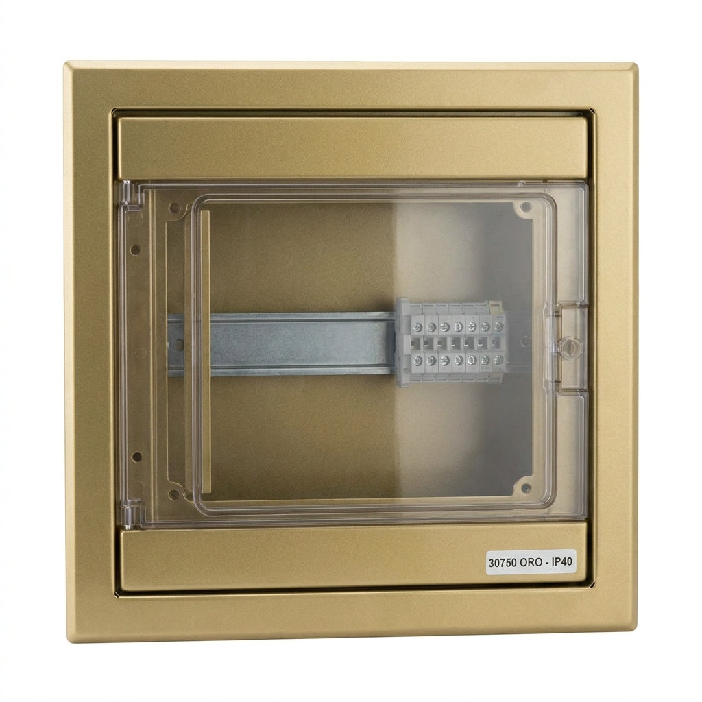 30750 Oro Caja distribución Empotrar 12M 248Hx283Wx97Dmm IP40 V/Transparente