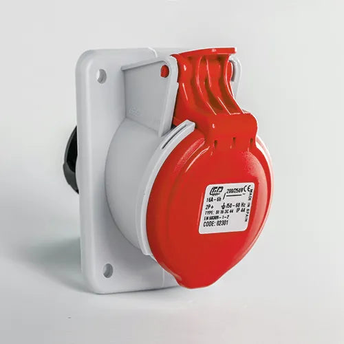 Base empotrar inclinada 16A 2P+T 400VCA 9h Rojo IP44