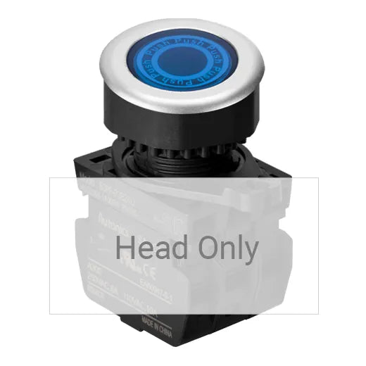 S3PF-P3B Botón pulsador redondo iluminado rasante 30mm momentáneo azul