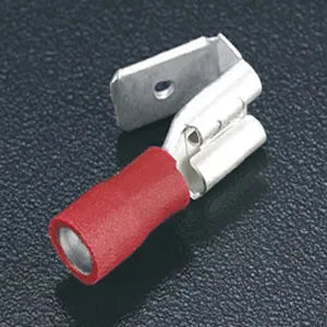 Terminal tipo faston mixto aislado 6.3X0.8 0.5-1.5mm² 22-16AWG 100pz Rojo