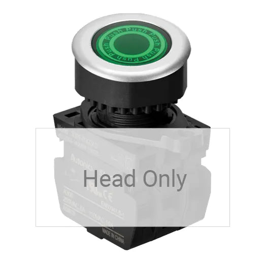 S3PF-P3G Botón pulsador redondo iluminado rasante 30mm momentáneo verde
