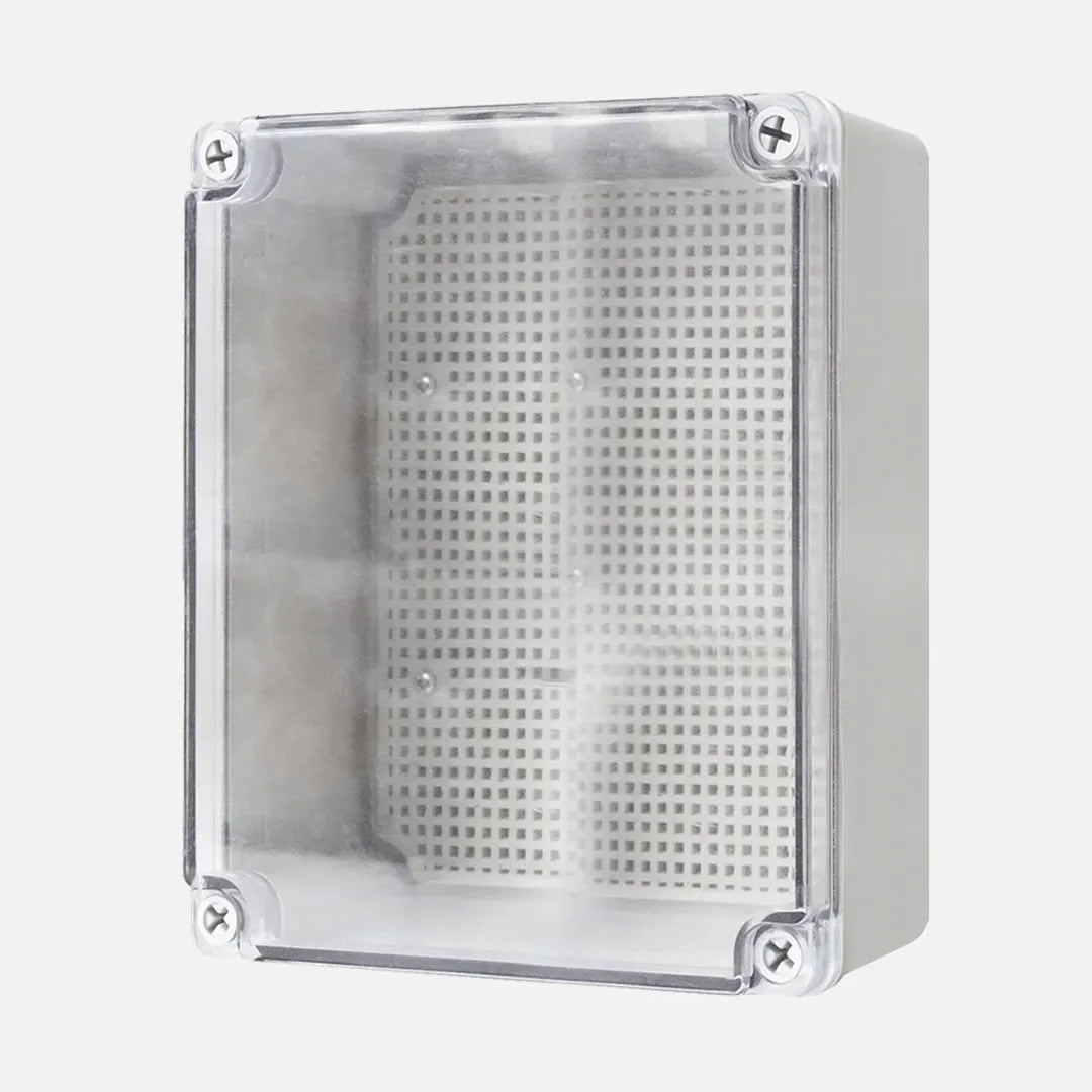 Caja de distribucion sobrep. p. trans. c/plat. 200HX150WX100Dmm Plastic PC IP67