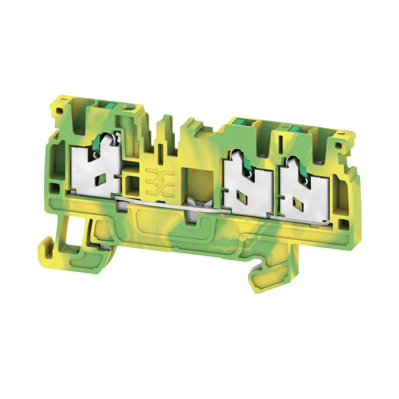 S3C 2.5 PE Clema para tierra 2 conexiones 2.5mm² 20-14AWG 800VCA Verde/Amarillo