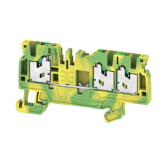 S3C 2.5 PE Clema para tierra 2 conexiones 2.5mm² 20-14AWG 800VCA Verde/Amarillo