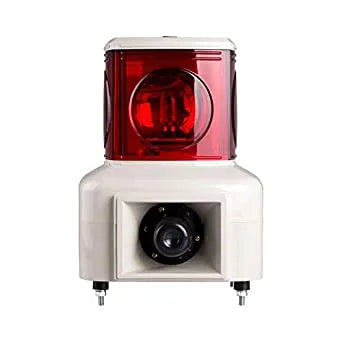 Torreta cuadrada 140mm Luz giratoria+buzzer 100dB 110VCA 1 Stack Rojo