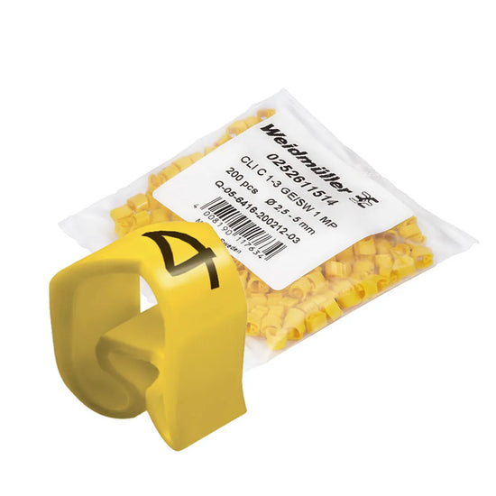 CLI C 1-3 GE/SW 4 MP Señalizador cerrado de cable 16-12AWG -4- Amarillo 200Pz