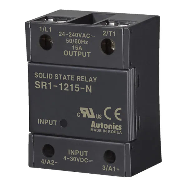 SR1-1215-N SSR monofásico 15A Input 4-30VCD Output 24-240VCA cruce por cero