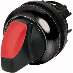 M22S-WLK-R Selector T/Palanca iluminado 2 pos B/negro 22mm Momentáneo Rojo