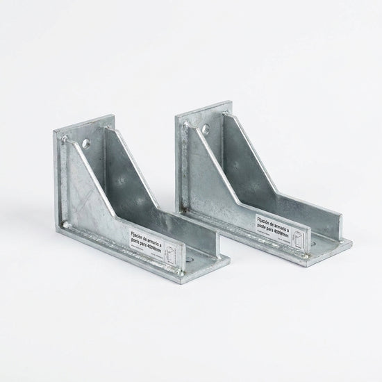 Fijación de armario a poste para 400Wmm Acero galvanizado 2 piezas