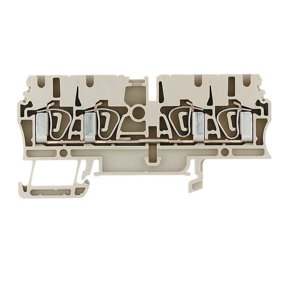 ZDU 2.5/4AN Clema de paso 4 conexiones 2.5mm² 26-12AWG 24A 800VCA Beige