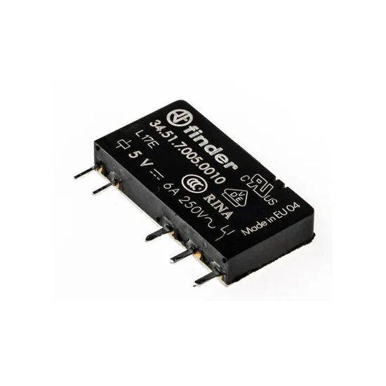 Relevador electromecánico ultra delgado 5 pines 5VCD 1CO 1NA1NC AgNi 6A 250V