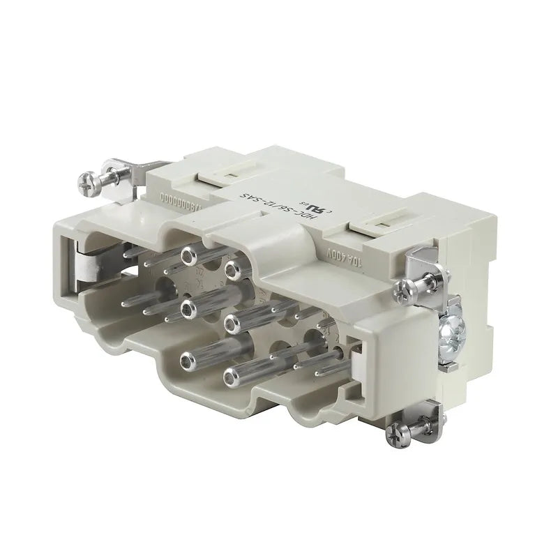 HDC S6 12 SAS Inserto macho combinado C/Tornillo Axial 6P+12+PE 48A 690V Grupo 6