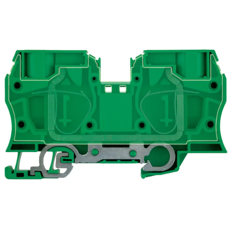 ZPE 35 Clema para tierra 2 conexiones 35mm² 12-2AWG 800VCA Verde-Amarillo