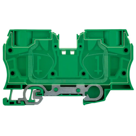 ZPE 35 Clema para tierra 2 conexiones 35mm² 12-2AWG 800VCA Verde-Amarillo