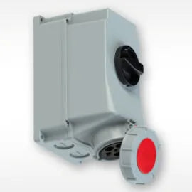 Base mural enclav. 3P+T 6H 63A 400V IP67 Rojo