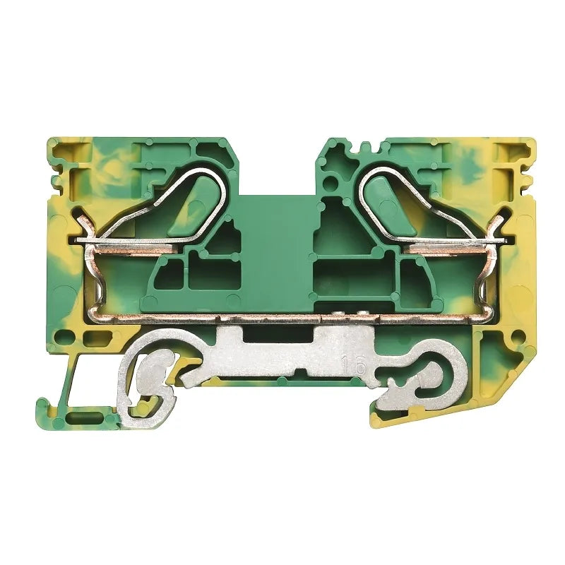 PPE 16 Clema para tierra 2 conexiones 16mm² 14-6AWG 800VCA Verde/Amarillo