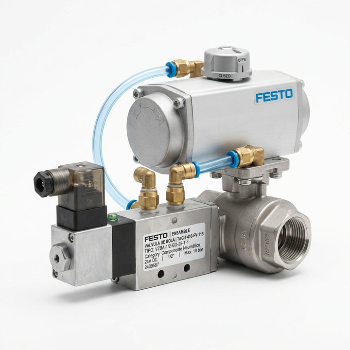 FESTO ENSAMBLE VALVULA DE BOLA 1/2 TAG #410-FV-113