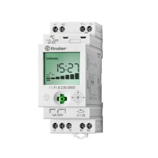 Interruptor crepuscular+interruptor horario 110-230VCA 1CO+1Aux 16A 250V