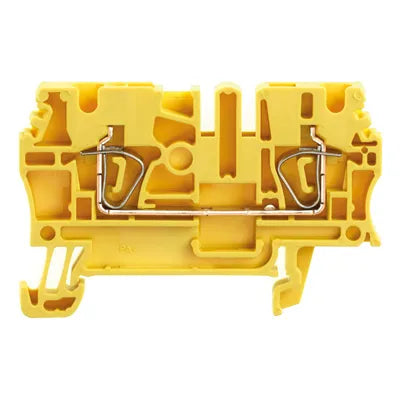 ZDU 2.5 GE Clema de paso 2 conexiones 2.5mm² 26-12AWG 24A 800VCA Amarillo