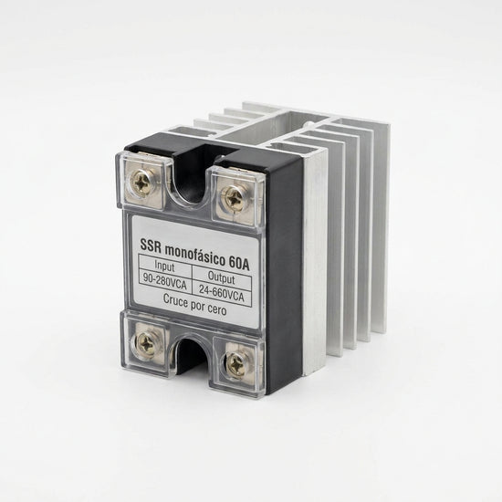 SSR monofásico 60A Input 90-280VCA Output 24-660VCA Cruce por cero