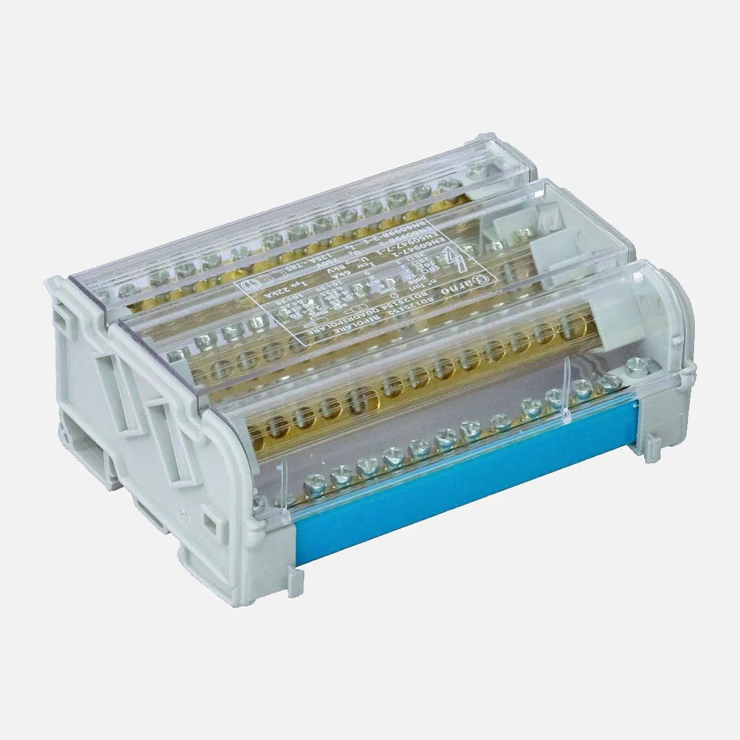 Bloque de terminales de distribución tetrapolar 15 orificios por polo 125A 750VC