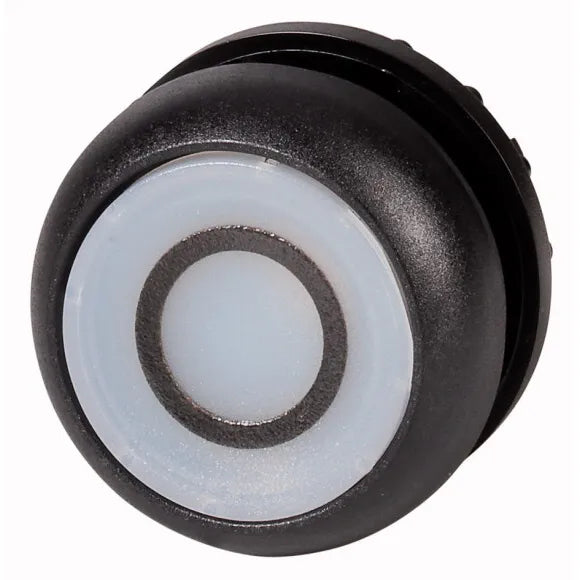 M22S-DL-W-X0 Botón pulsador iluminado Plano B/negro 22mm Momentáneo -0- Blanco