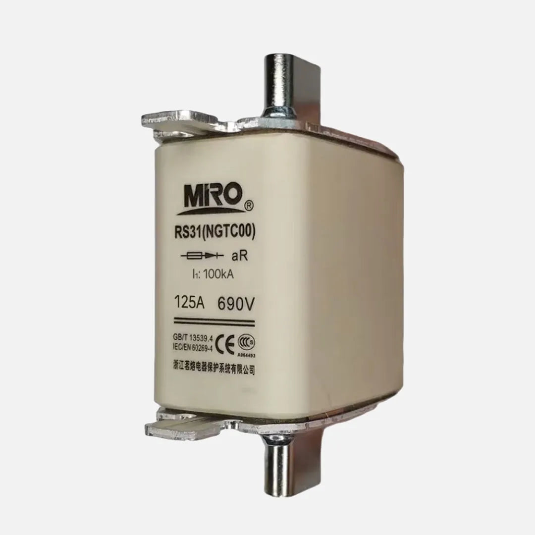 Fusible accion rapida para semiconductores Clase aR NGT00 125A 690VCA 100kA