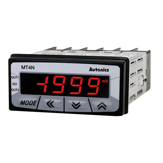 MT4N-DV-EN Voltímetro DC de panel 48WX24Hmm 12-24VUC Indicador
