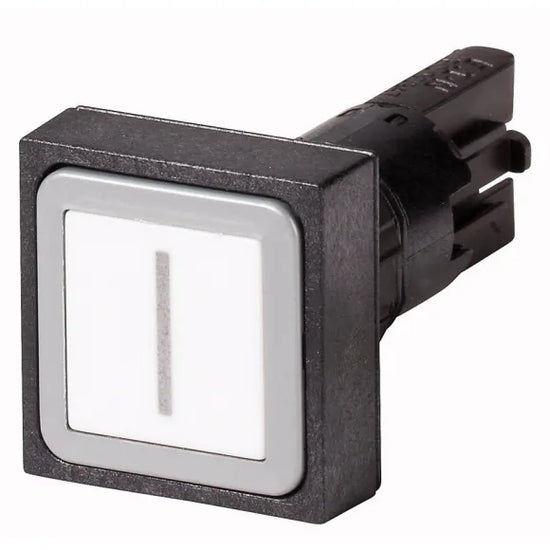 Q18D-20 RMQ16 Botón cuadrado 25X25mm Plano B/negro 16mm Momentáneo -I- Blanco