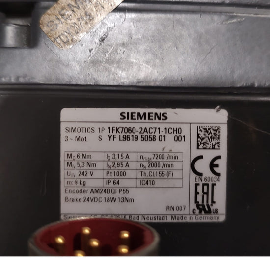 Siemens 1FK7060-2AC71-1CH0 Servomotor