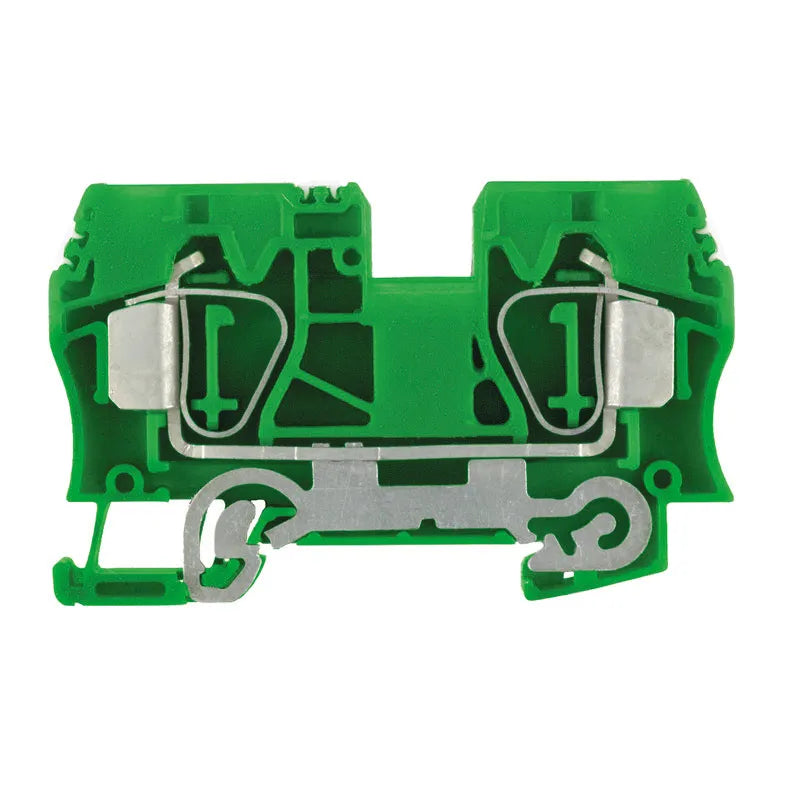 ZPE 10 Clema para tierra 2 conexiones 10mm² 16-6AWG 800VCA Verde-Amarillo