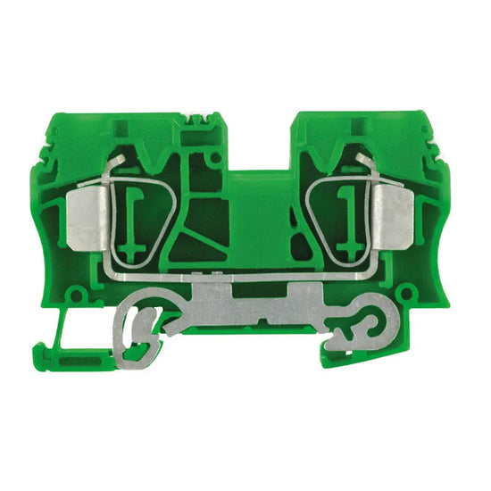ZPE 10 Clema para tierra 2 conexiones 10mm² 16-6AWG 800VCA Verde-Amarillo