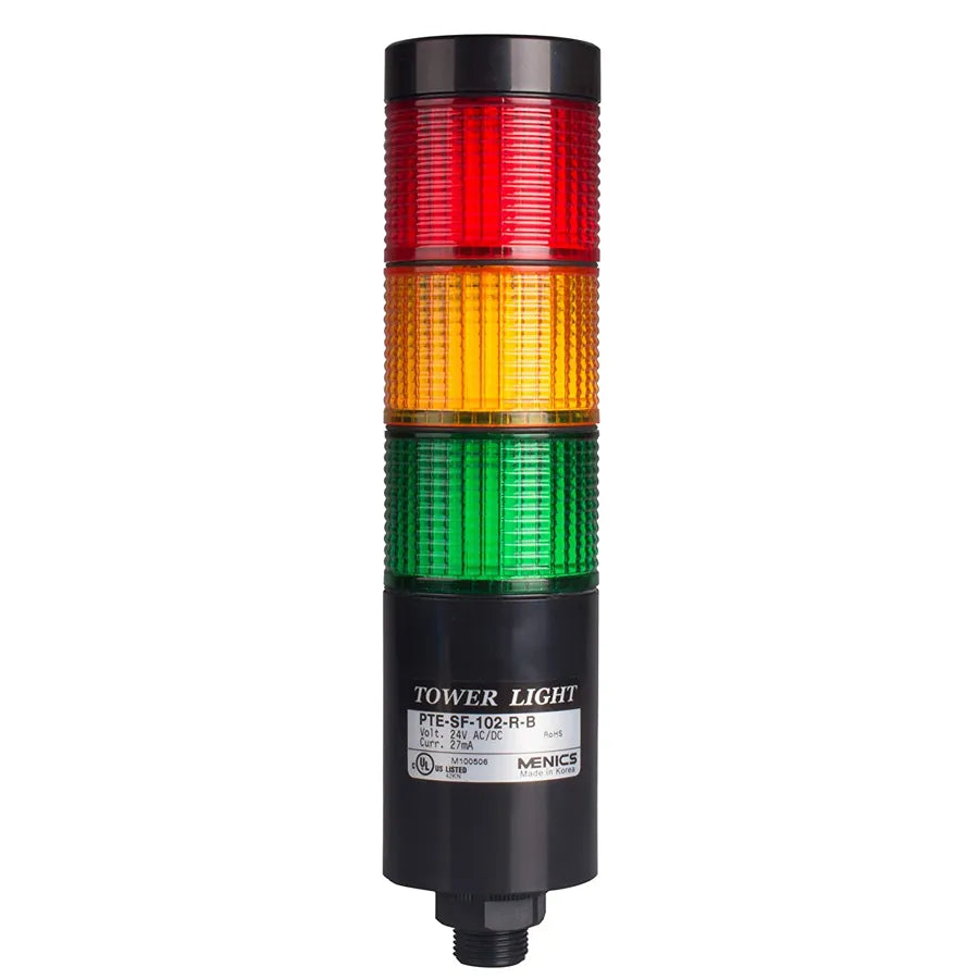 Torreta LED con montaje en poste 56mm Luz 24VCA/CD 3 Stack Color RYG