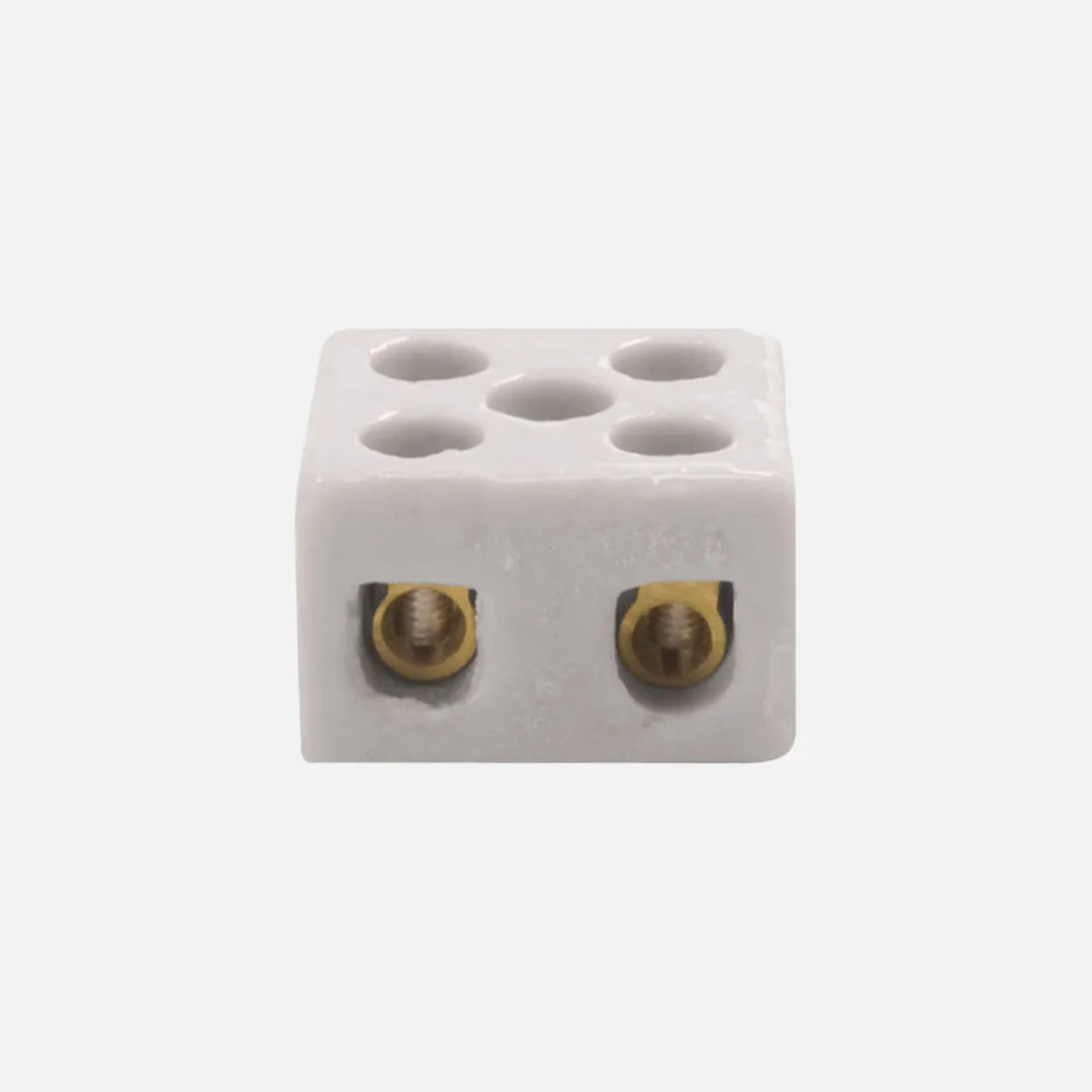 Conectores de ceramica de 2 polos 4mm² 12AWG 32A 450VCA Blanco