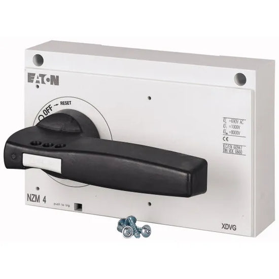 NZM4-XDV Maneta giratoria montaje en interruptor color negro-gris Tamaño 4