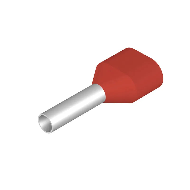 H1,0/15D ZH R Terminal doble ferrul aislado 15L 1mm² 17AWG DIN Rojo 500PZ