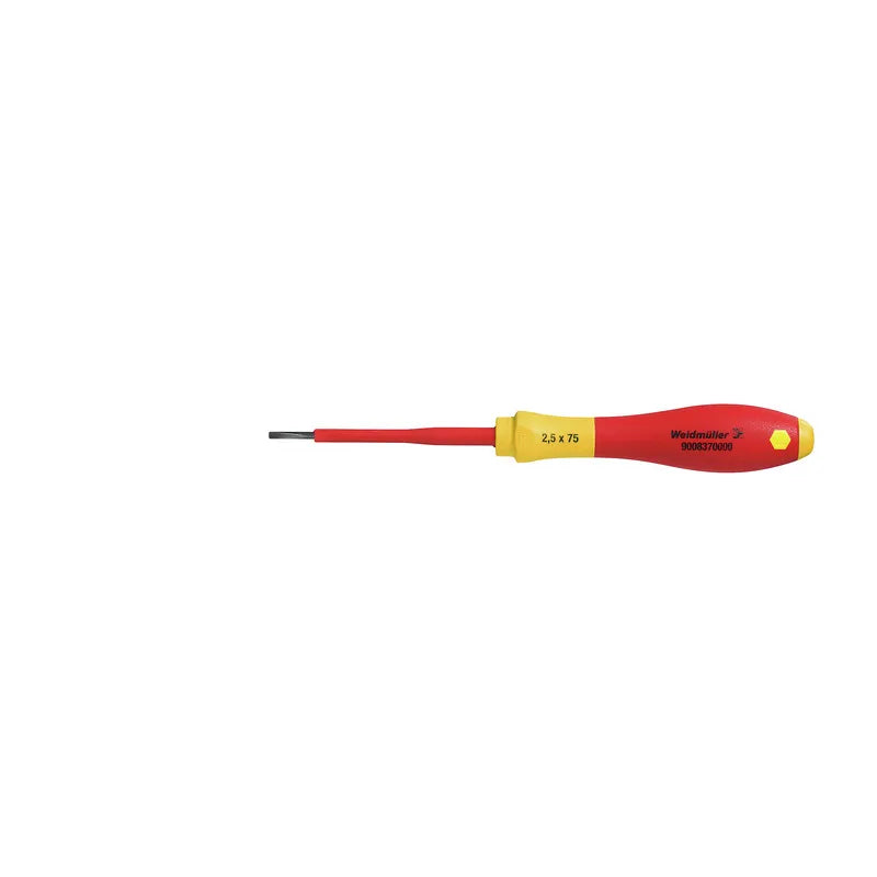 SDI 0.4×2.5×75 Destornillador plano con aislamiento VDE Caña 75Lx2.5Dx0.4Wmm
