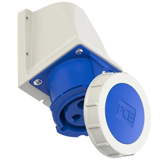 2824 Base mural 2P+T 6H 32A 230V IP67 Azul
