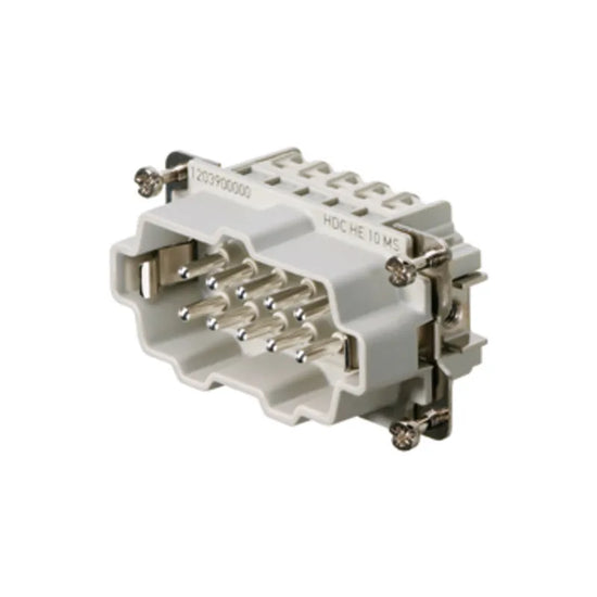 HDC HE 10 MS Inserto macho Conexión tornillo 10P+PE 16A 500V Grupo 4