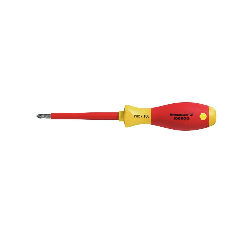 SDIK PH2 Destornillador cruz Phillips con aislamiento VDE Caña 100Lx6.0Dmm Tam 2