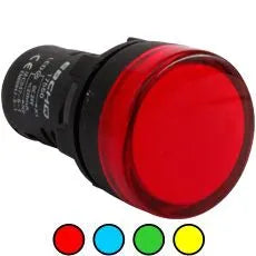 EBCHQ Indicador luminoso plano 22mm tipo luz piloto LED 24VAC/DC Amarillo