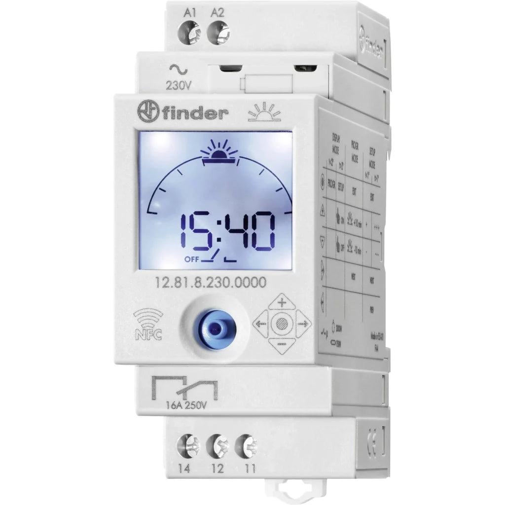 Interruptor horario digital astronomico 110-230VCA 1CO 1NANC 16A 250VCA