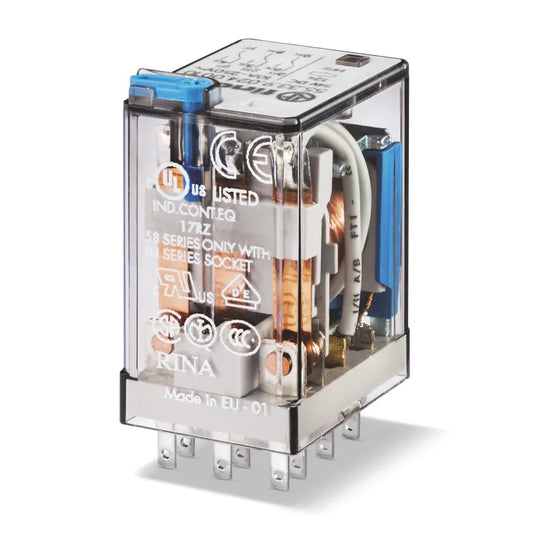 Relevador industrial 11 pines 24VCD 3CO 3NA3NC AgNi 10A 250V