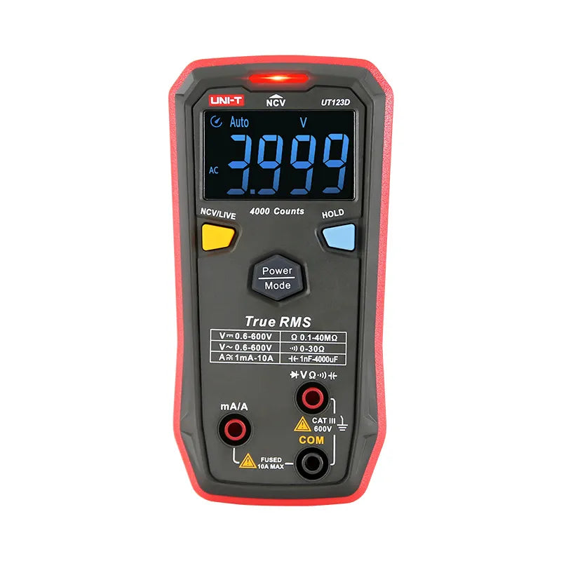 Mutímetro digital inteligente 600VUC, 10A AC/DC, 40M?, 400µF