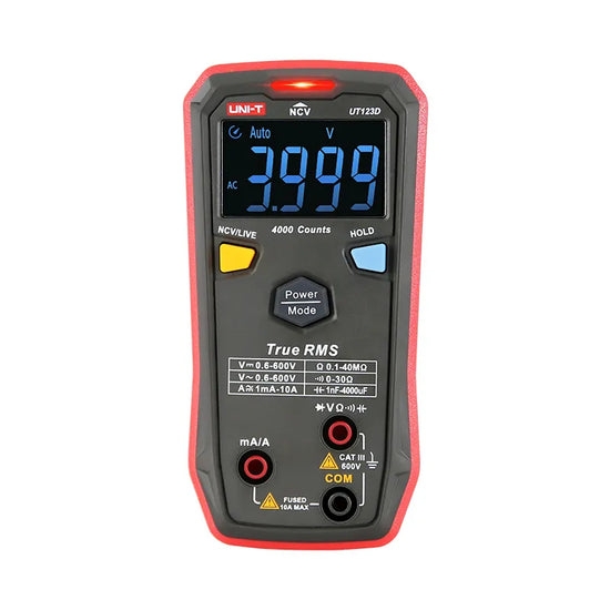Mutímetro digital inteligente 600VUC, 10A AC/DC, 40M?, 400µF