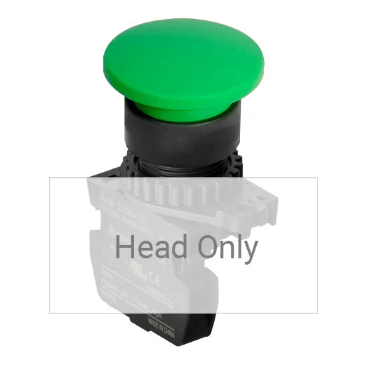 S2BR-P1G Botón pulsador hongo 22mm momentáneo verde