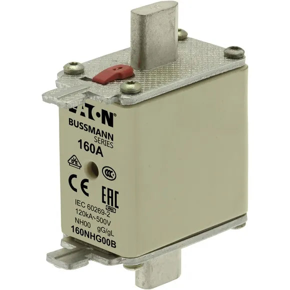 NH HRC Fusible cuadrado Clase gG/gL DIN 00 160A 500VCA 120kA Doble indicación
