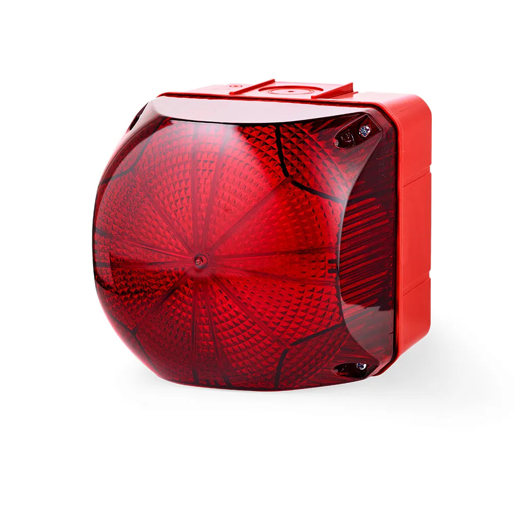 QDX Indicador LED cuadrado 228mm Luz fija/intermitente 110-240VCA/CD Rojo