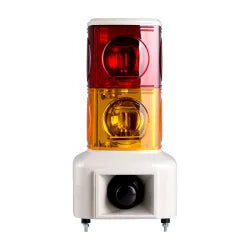 Torreta cuadrada 140mm Luz giratoria+buzzer 100dB 110VCA 2 Stack Rojo, Amarillo